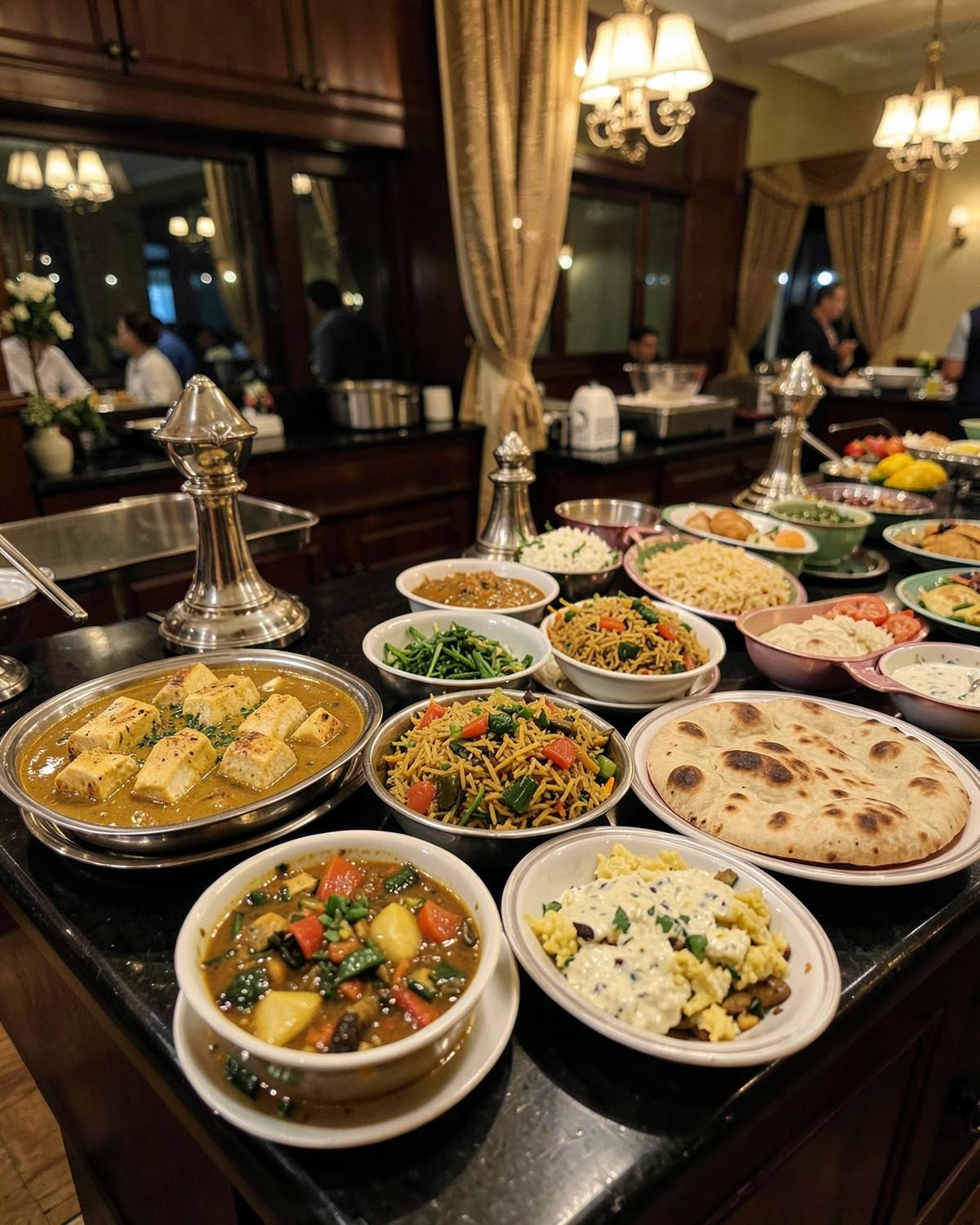 Vegetarian dinner buffet